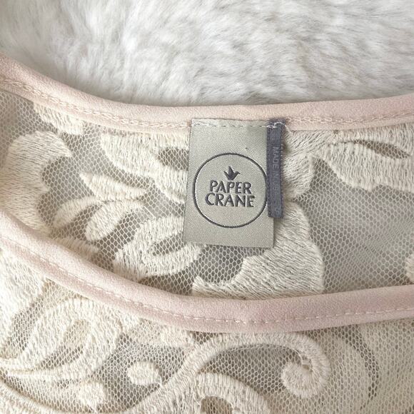 Anthropologie Paper Crane Cream Floral Blouse Size Small - Picture 4 of 7